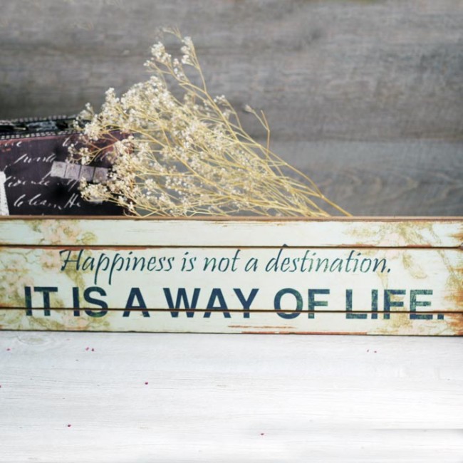 Cuadro de madera happiness