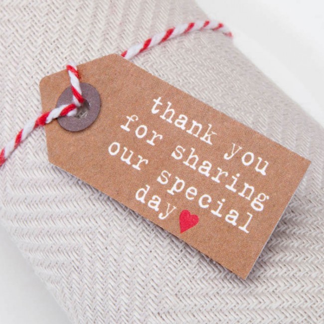 Etiquetas regalo thank you Kraft pequeñas (10 uds)