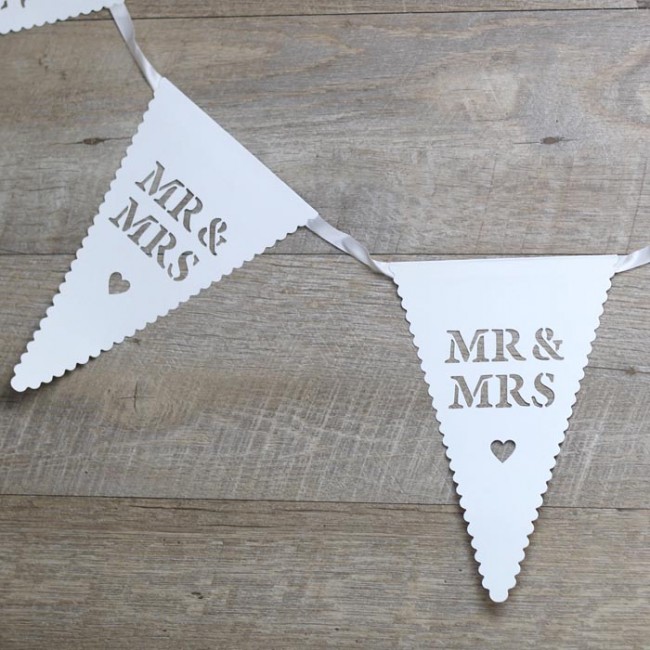 Guirnalda de papel Mr & Mrs