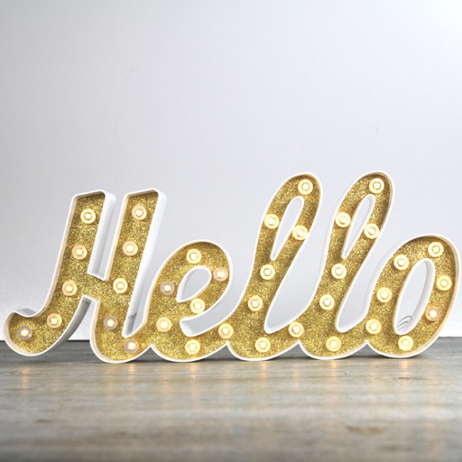 Hello luminoso