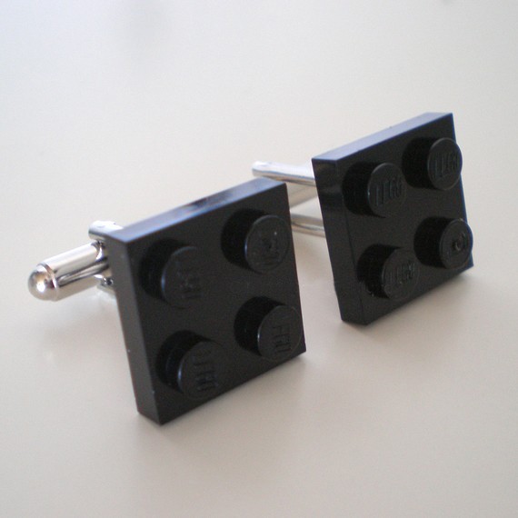 Gemelos pieza Lego 2x2 negro