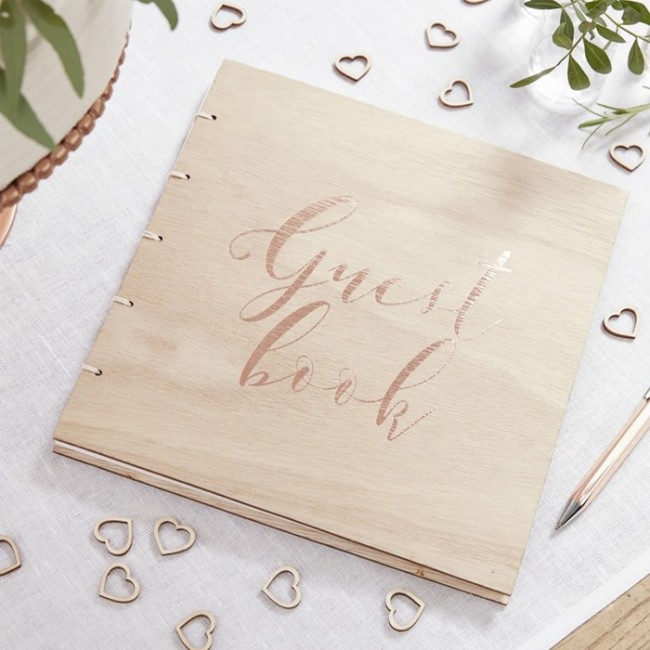 Libro de firmas de madera