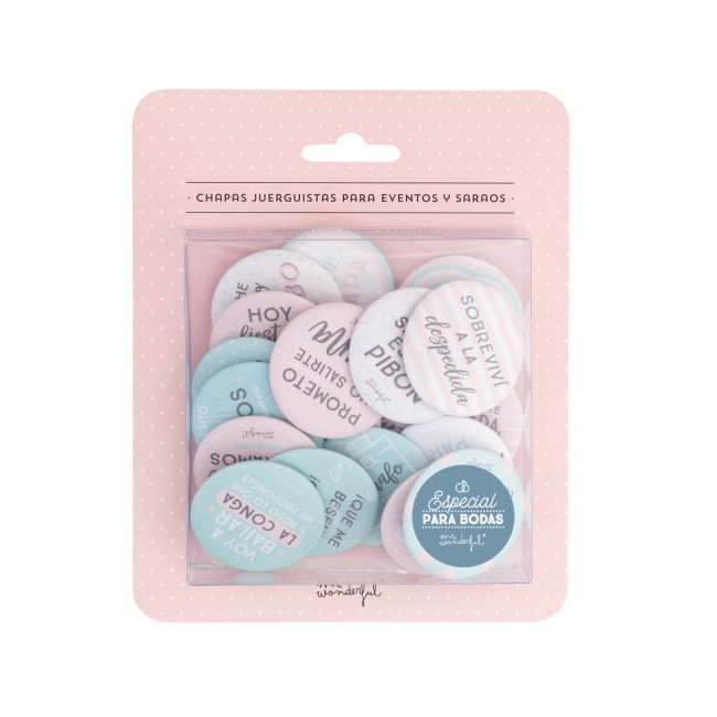 Mr. Wonderful chapas boda (20 uds.)