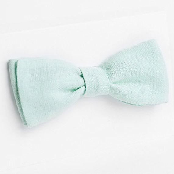 Pajarita color mint reversible