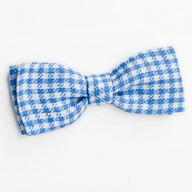 Pajarita reversible azul cuadritos Vichy