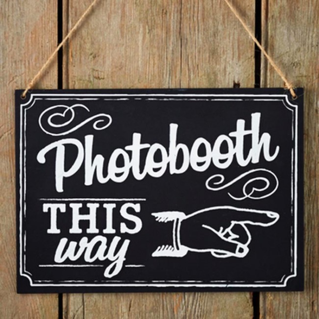 Pizarra Photocall this way