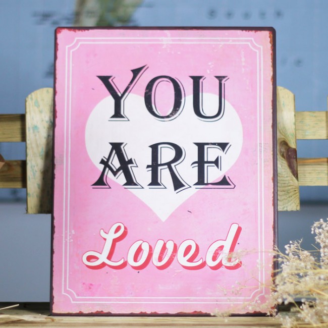 Placa de metal you are loved
