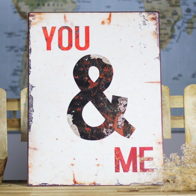 Placa de metal you & me
