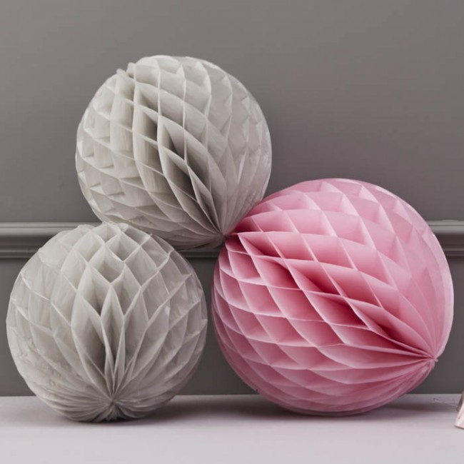 Honeycomb rosa y gris (pack de 3 ud.)