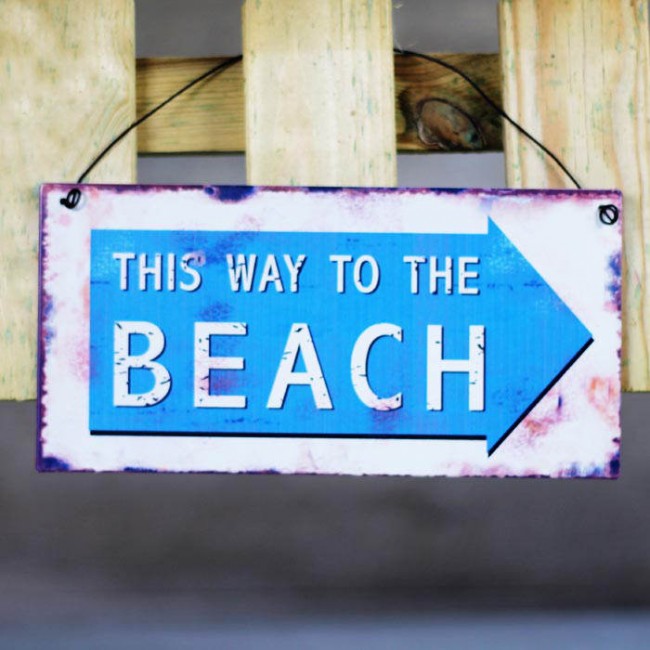 Placa de metal beach