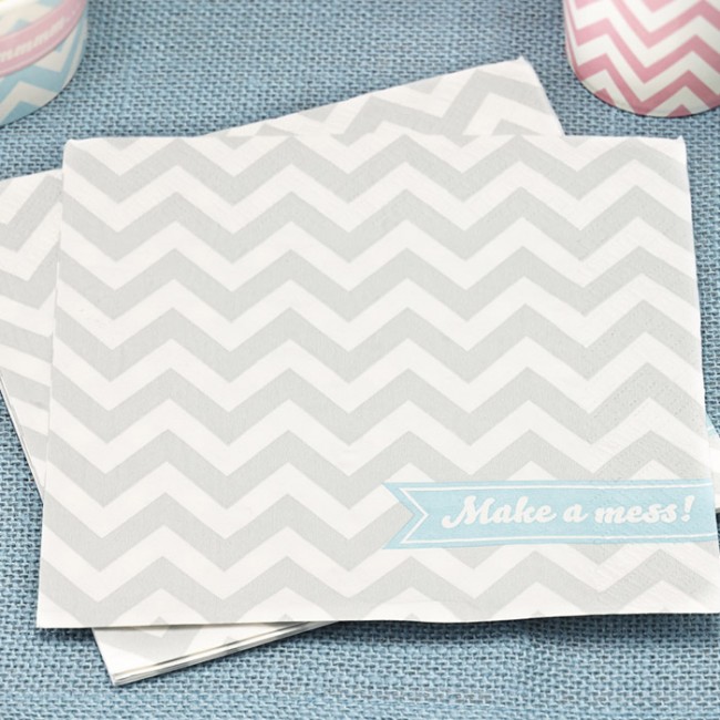 Servilletas de papel napkins Chevron gris clarito (20 uds.)
