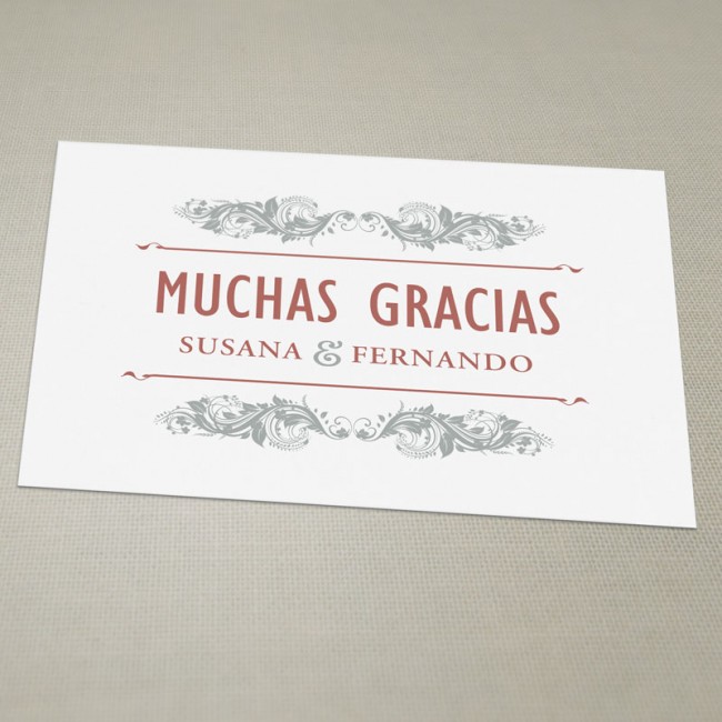 Tarjeta de agradecimiento vintage