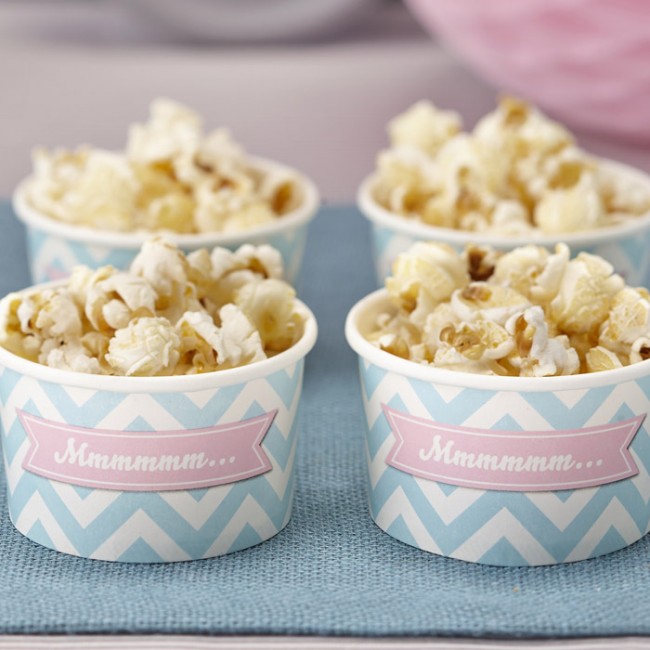 Tarrinas de helado desechables azul celeste Chevron (8 uds.)