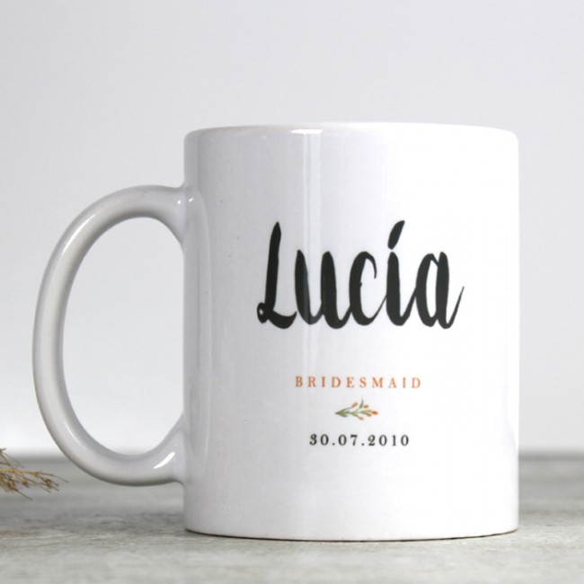 Dama de honor taza personalizada