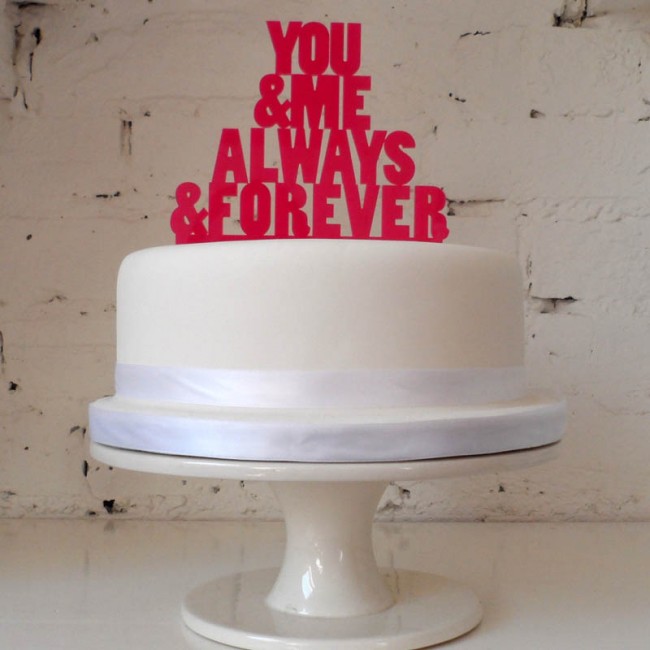 You and Me always forever, decoración de pastel