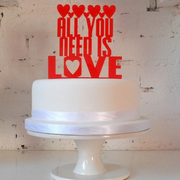 All you need is love, decoración de tarta