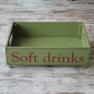 Caja vintage Soft Drinks verde