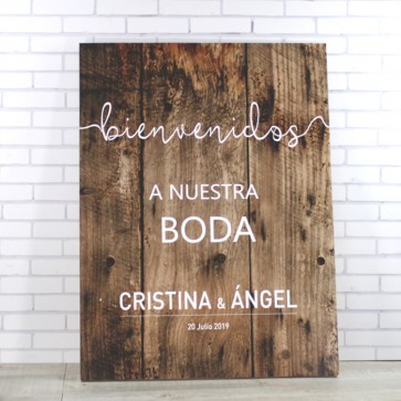 Cartel bienvenidos boda 80cm x 60cm