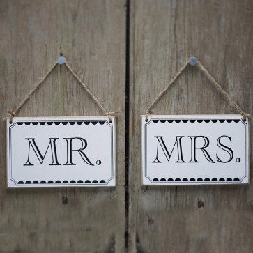 Carteles Mr Mrs vintage