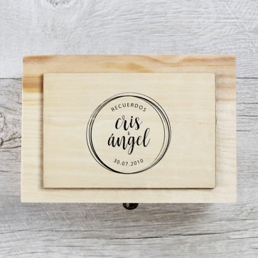 Caja de recuerdos de boda personalizable