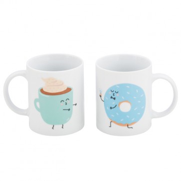 Mr Wonderful Set de 2 tazas "Y fueron felices y desayunaron siempre juntos"