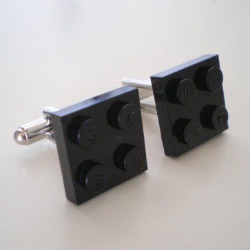 Gemelos pieza LEGO 2x2 negro