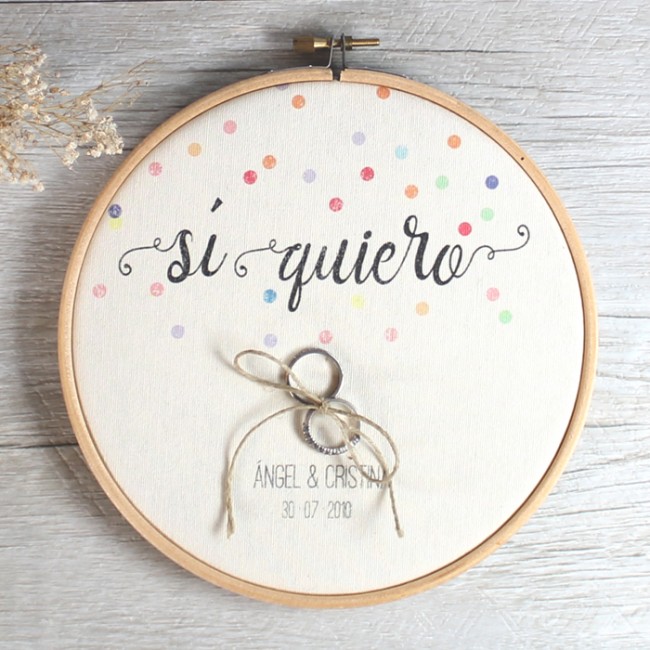 Bastidor Porta Alianzas Si Quiero Una Boda Original