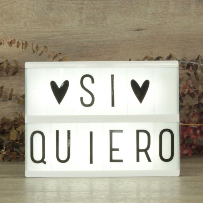 Caja de luz lightbox A5 | Una Boda Original