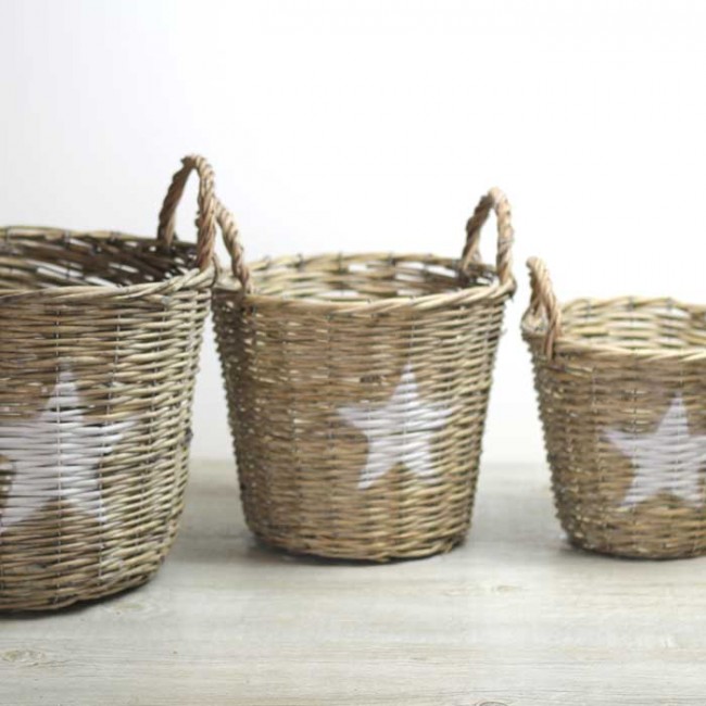 Describir eje propiedad Cesta de mimbre estrella | Una Boda Original