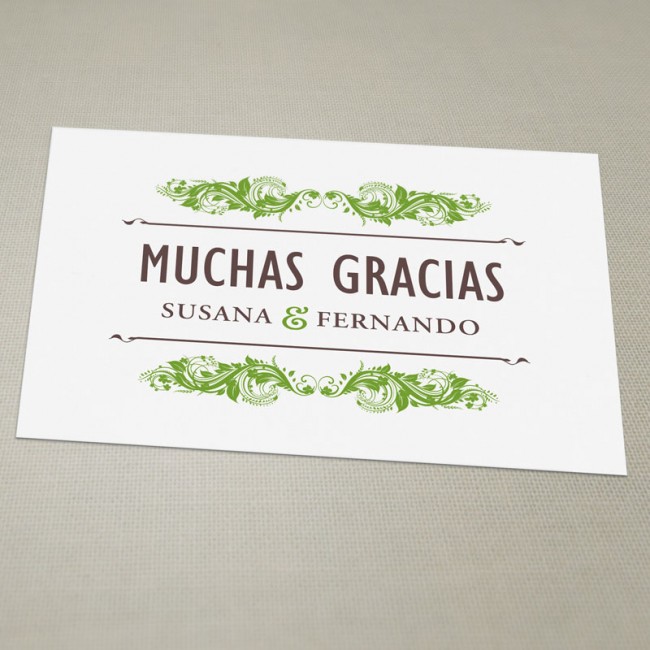 Tarjeta de agradecimiento Vintage  Una Boda Original