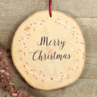 Rodaja de madera Merry Christmas