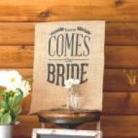 Banderín Here Comes the Bride gigante