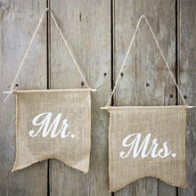 Banderines Mr Mrs para silla 