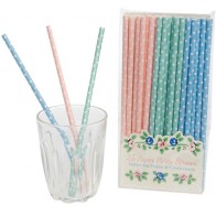 Cañitas topos tonos pastel 25 uds.