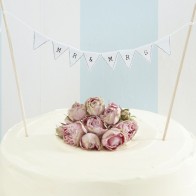 Figura para tarta nupcial banderines Mr Mrs
