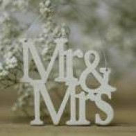 Colgante Mr Mrs crema pequeño