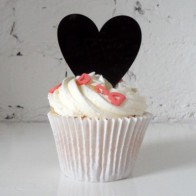 Minicaketopper corazón cupcakes
