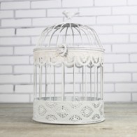 Jaula decoración blanca con pajarito