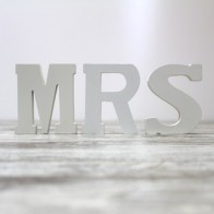 Letras Mr Mrs madera blanca