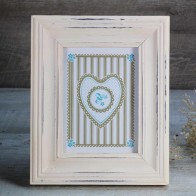 Marco de fotos efecto decapado beige