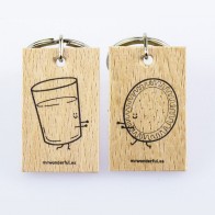 Mr Wonderful - Set de 2 llaveros Vaso de leche y galleta