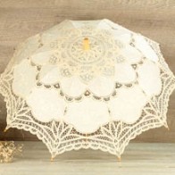 Parasol de novia beige