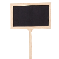 Pizarra con palo de madera