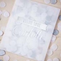 Sobres de confetti plateado