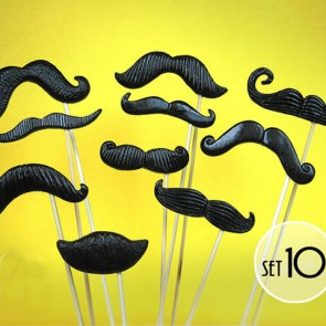 10 moustache negro photocall