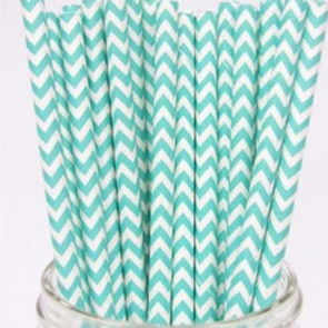 Cañitas rayas mint chevron 25 uds.