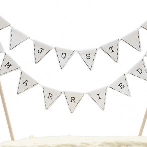 Cake topper Just Married blanco