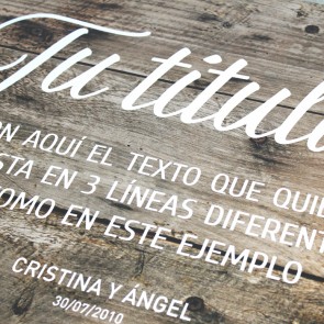 Cartel de textos personalizable