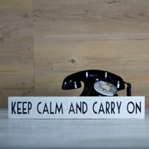 Cartel de madera Keep calm and Carry On