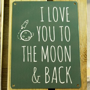 Colgante de metal I love you to the moon and back
